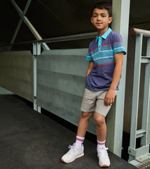 Boys Striped Blue Polo Tee | Hatley Boys