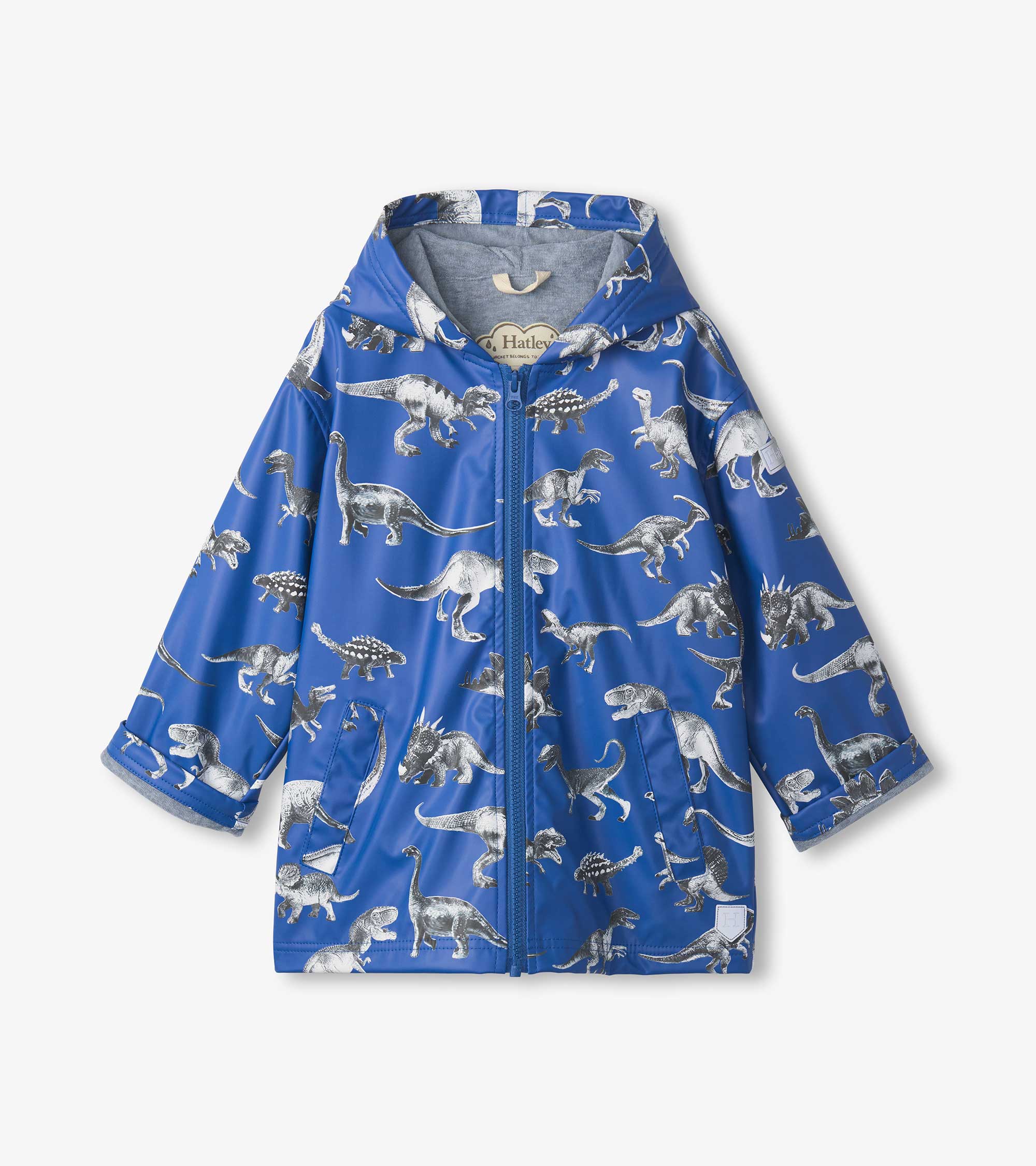 Boys Dino Extinction Zip-Up Rain Jacket | Hatley Boys