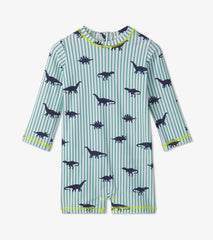 Baby Boys Dino Stripes One-Piece Rashguard | Hatley