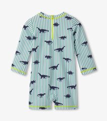 Baby Boys Dino Stripes One-Piece Rashguard | Hatley