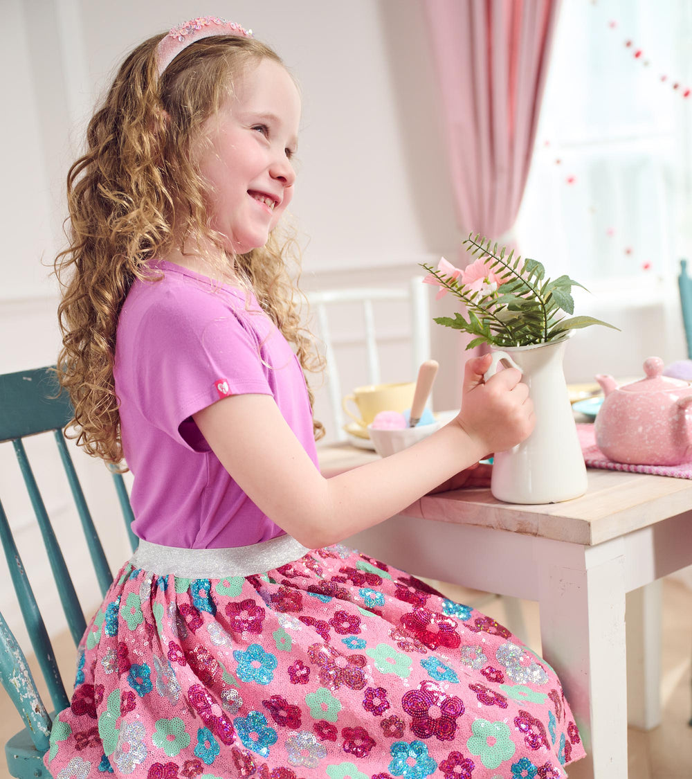 Girls Daisy Sequins Sequin Tulle Skirt | Hatley US Girls