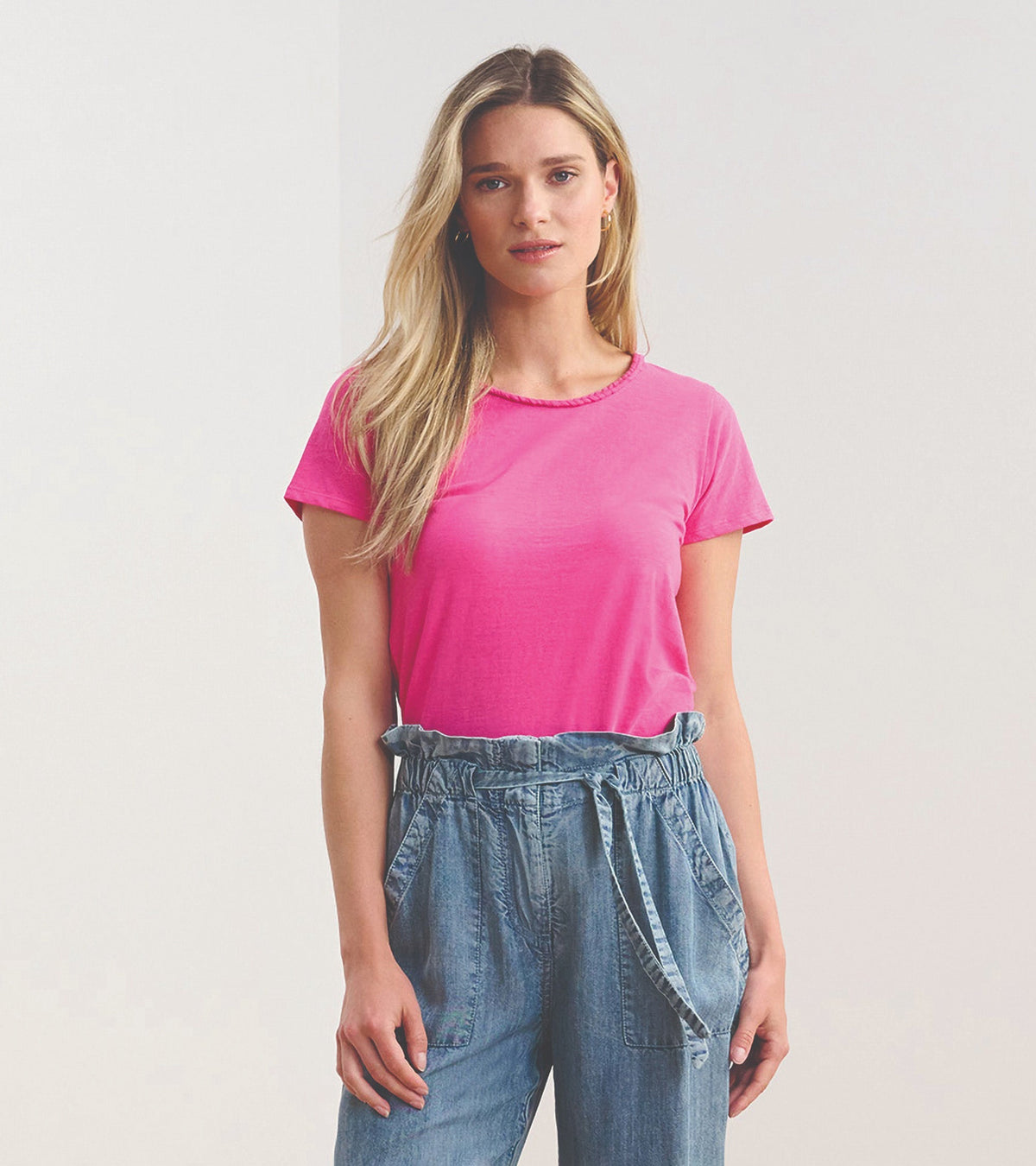 Braided Neck Tee - Fuschia | Hatley Women