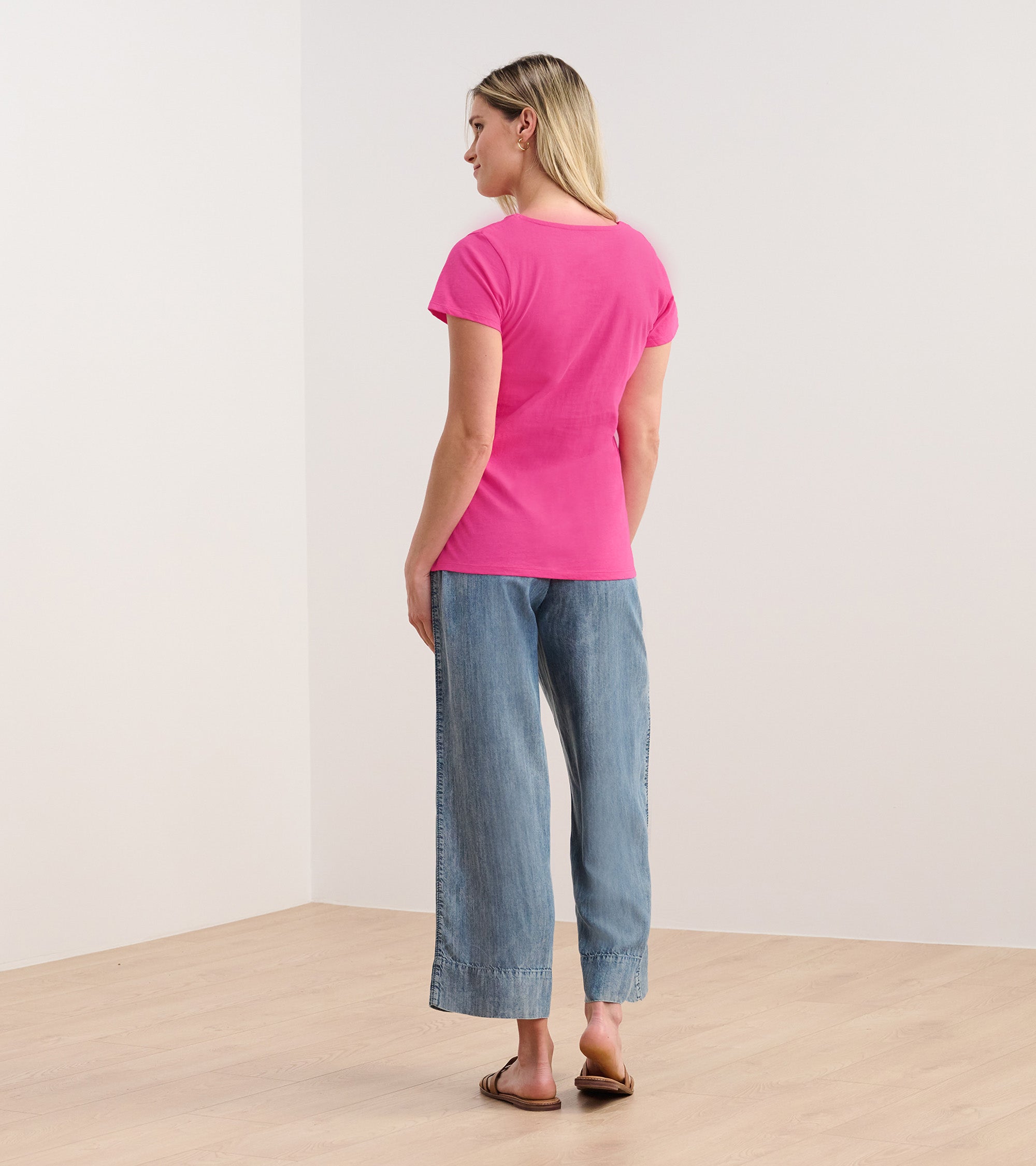 Braided Neck Tee - Fuschia | Hatley Women