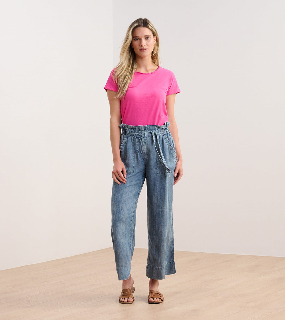Braided Neck Tee - Fuschia | Hatley Women