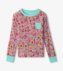 Girls Groovy Flowers Bamboo Pajama Set | Hatley US Girls