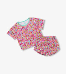 Girls Groovy Flowers Tee and Shorts Pajama Set | Hatley Sale Girls