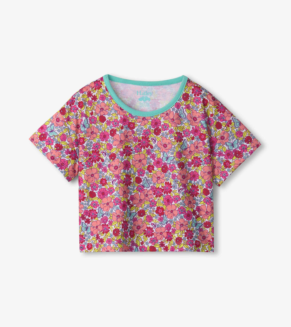 Girls Groovy Flowers Tee and Shorts Pajama Set | Hatley Sale Girls
