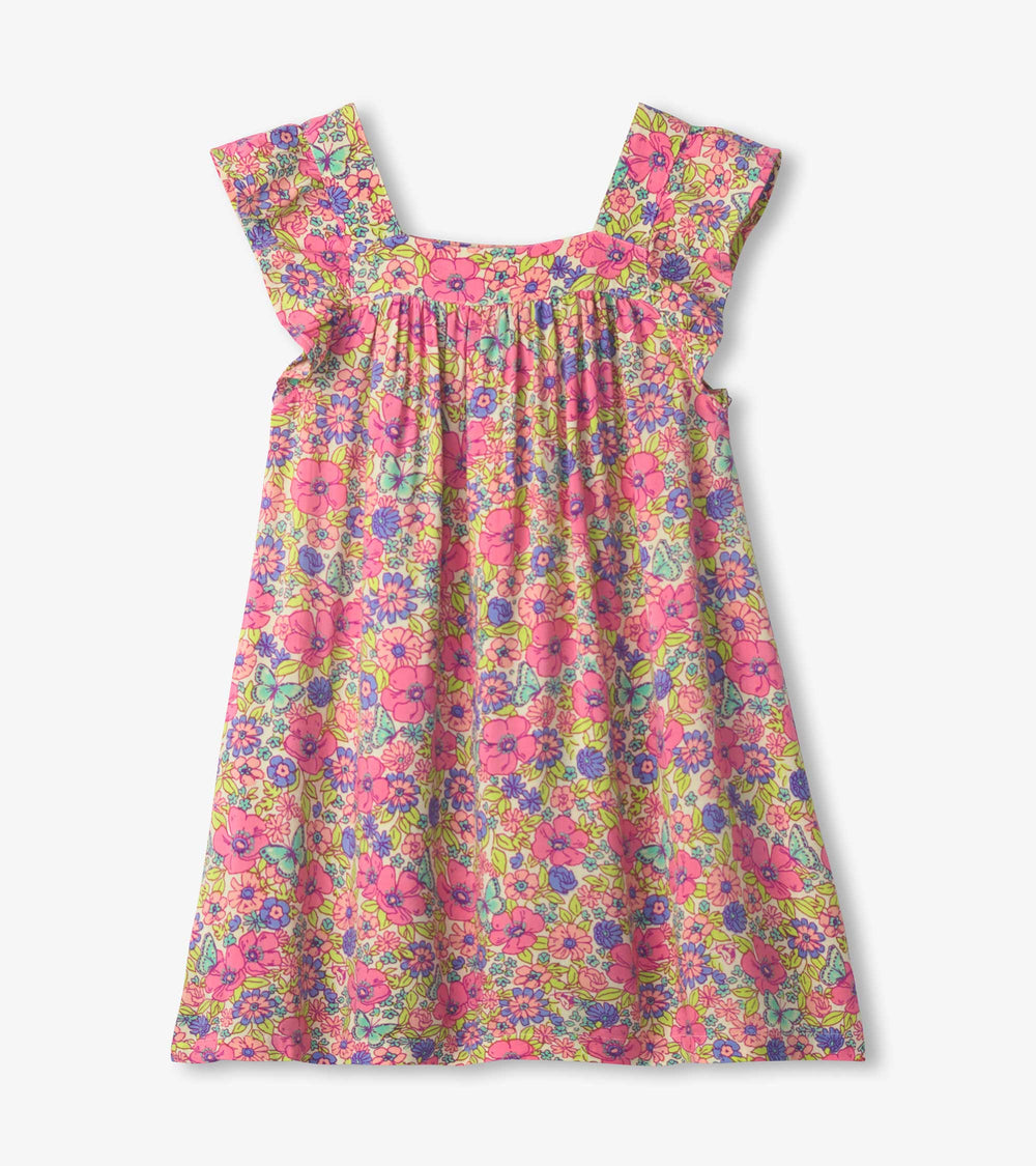Girls Groovy Flowers Flutter Puff Dress | Hatley Girls