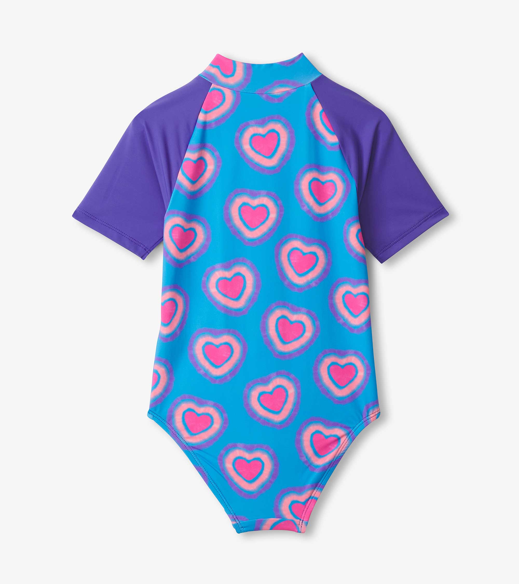 Girls Glowing Hearts One-Piece Rashguard | Hatley Girls