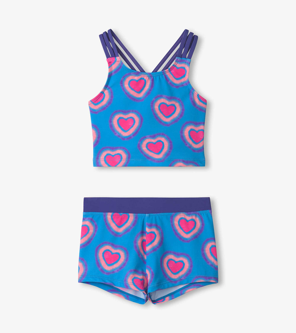 Girls Glowing Hearts Two-Piece Short Swimsuit | Hatley