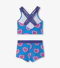 Girls Glowing Hearts Two-Piece Short Swimsuit | Hatley