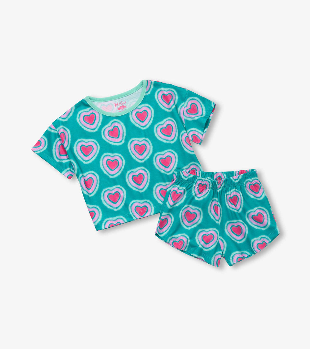 Girls Glowing Hearts Tee and Shorts Pajama Set | Hatley Onsale Girls