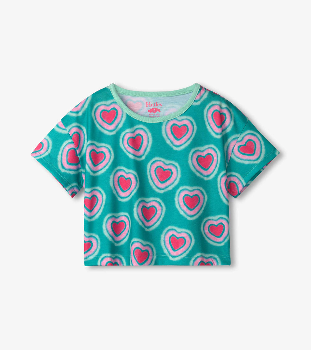 Girls Glowing Hearts Tee and Shorts Pajama Set | Hatley Onsale Girls