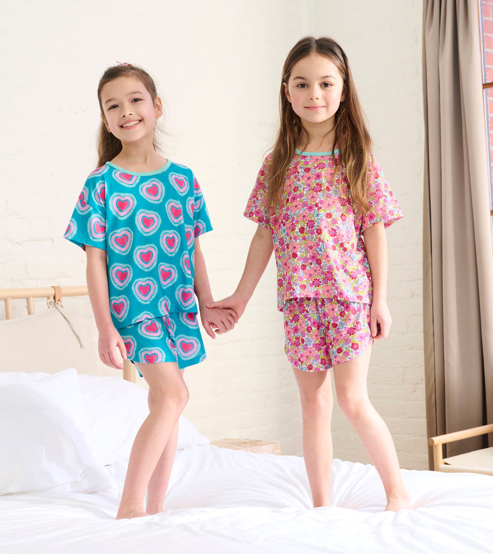 Girls Glowing Hearts Tee and Shorts Pajama Set | Hatley Onsale Girls