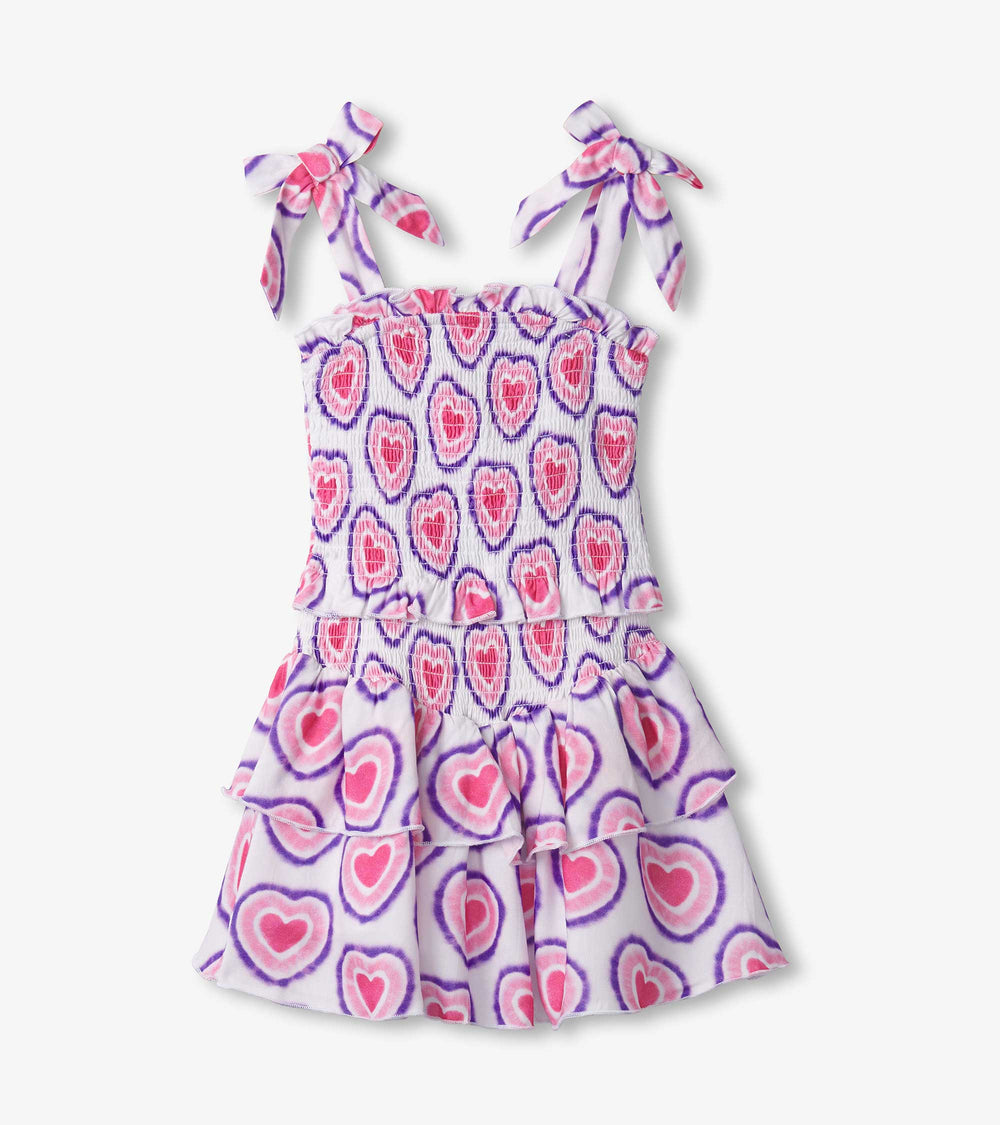Girls Glowing Hearts Smocked Angel Dress | Hatley