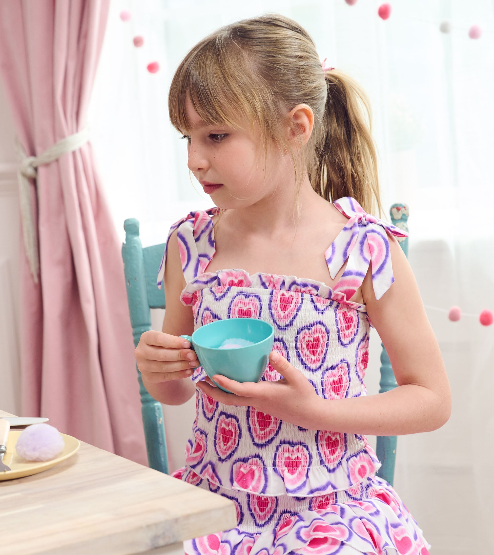 Girls Glowing Hearts Smocked Angel Dress | Hatley