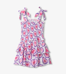 Girls Glowing Hearts Smocked Angel Dress | Hatley