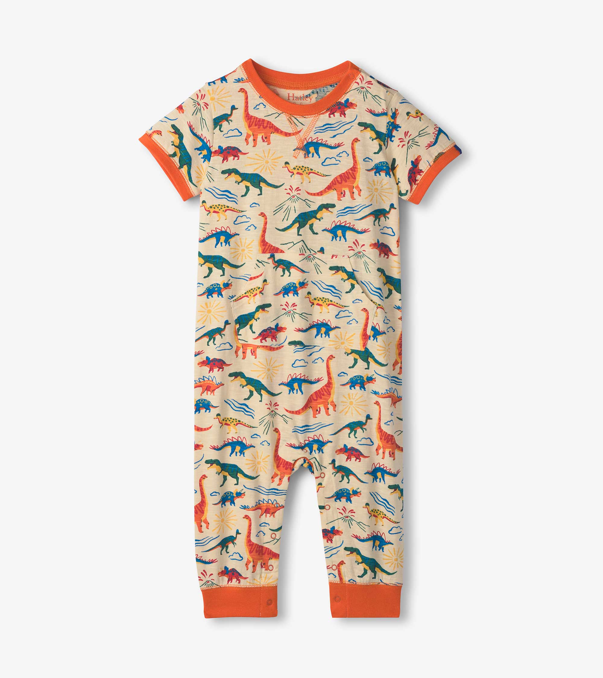 Baby & Toddler Boys Happy Dino Jersey Romper | Hatley Discount Baby & Toddler