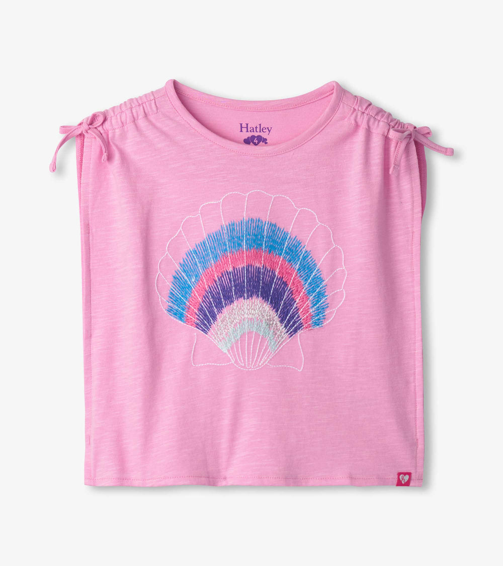 Girls Lilac Shell Cinched Shoulder Top | Hatley Discount Girls