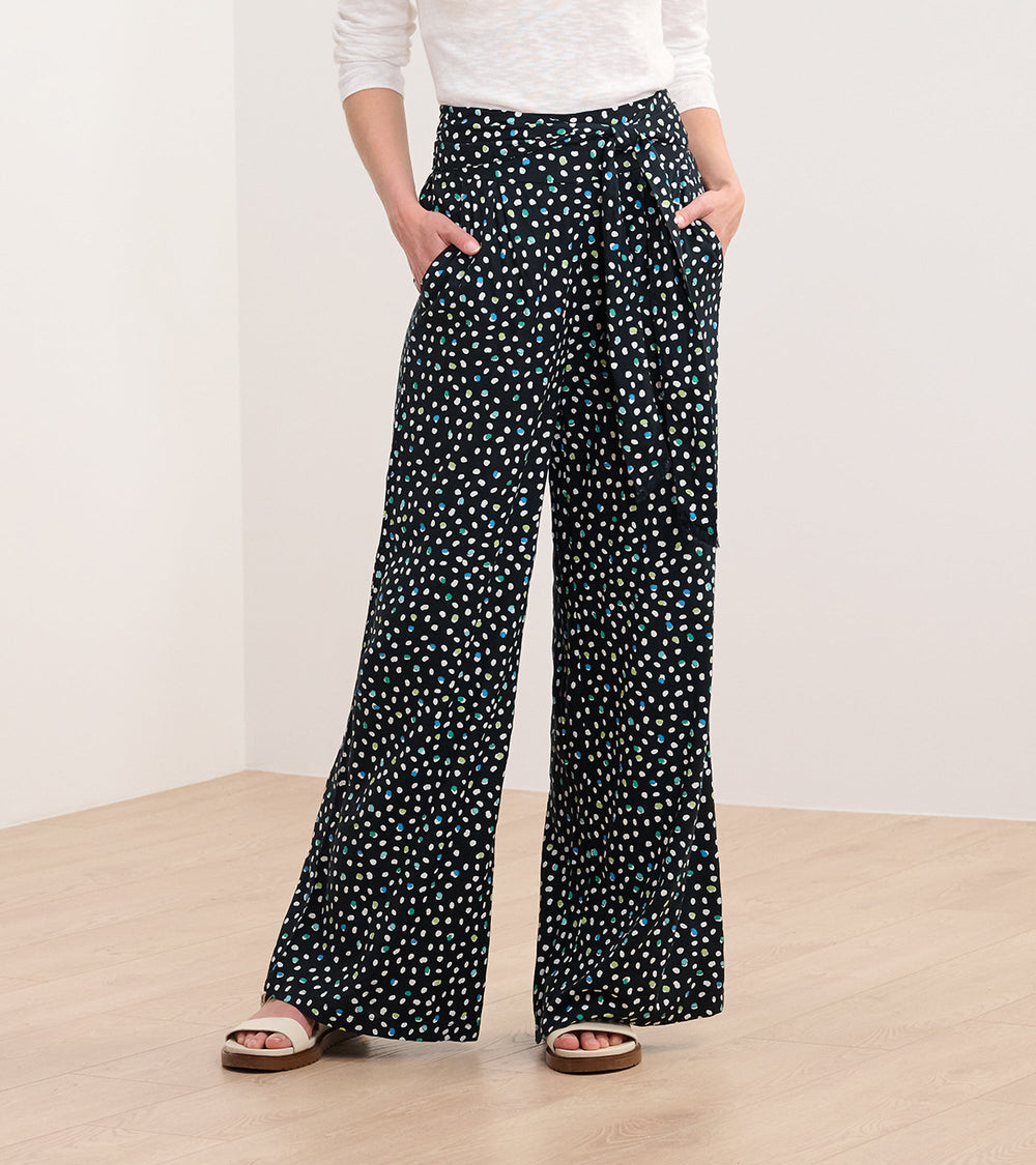 Belted Wide Leg Pants - Multi Dots | Hatley For Women
