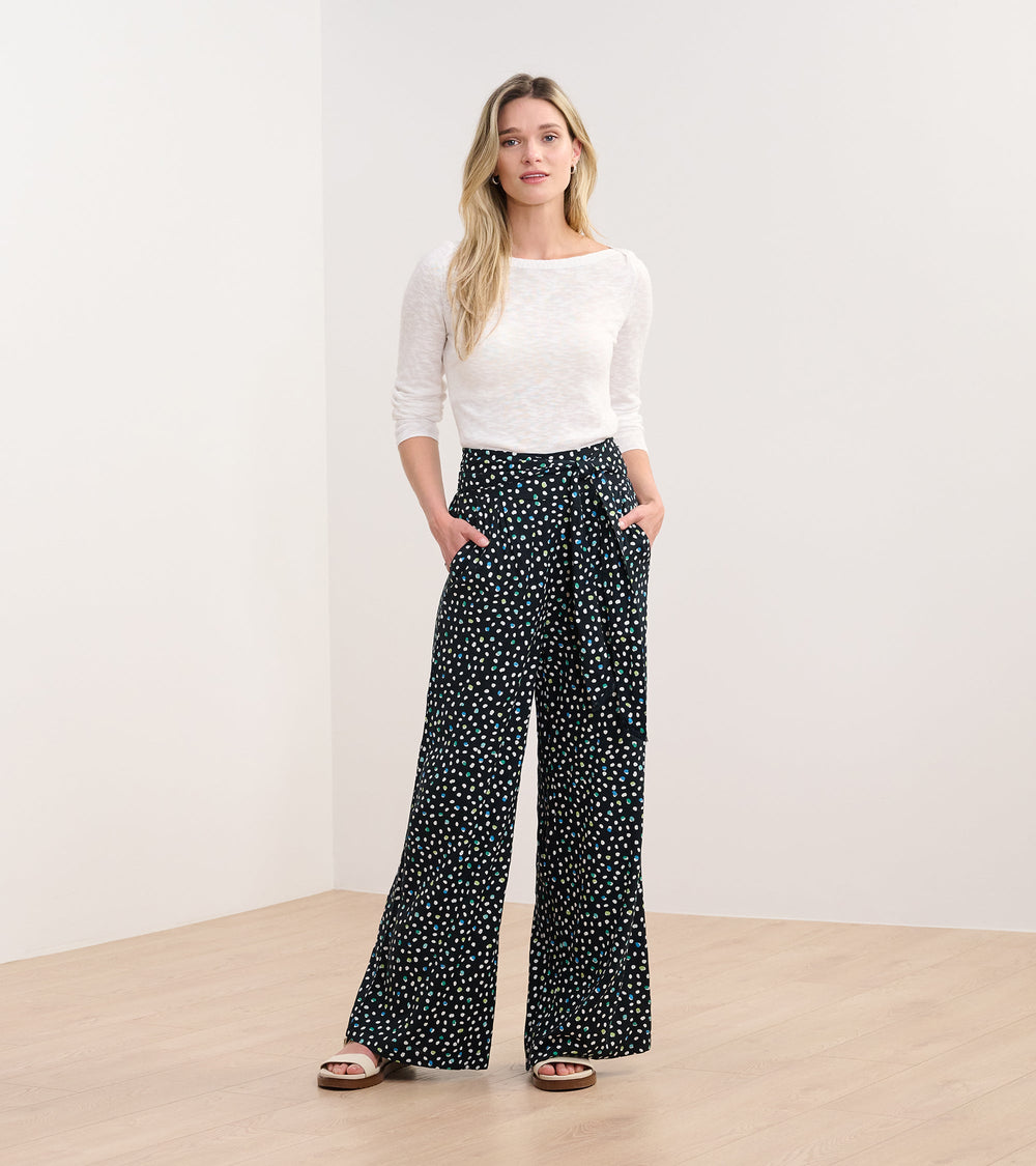 Belted Wide Leg Pants - Multi Dots | Hatley For Women