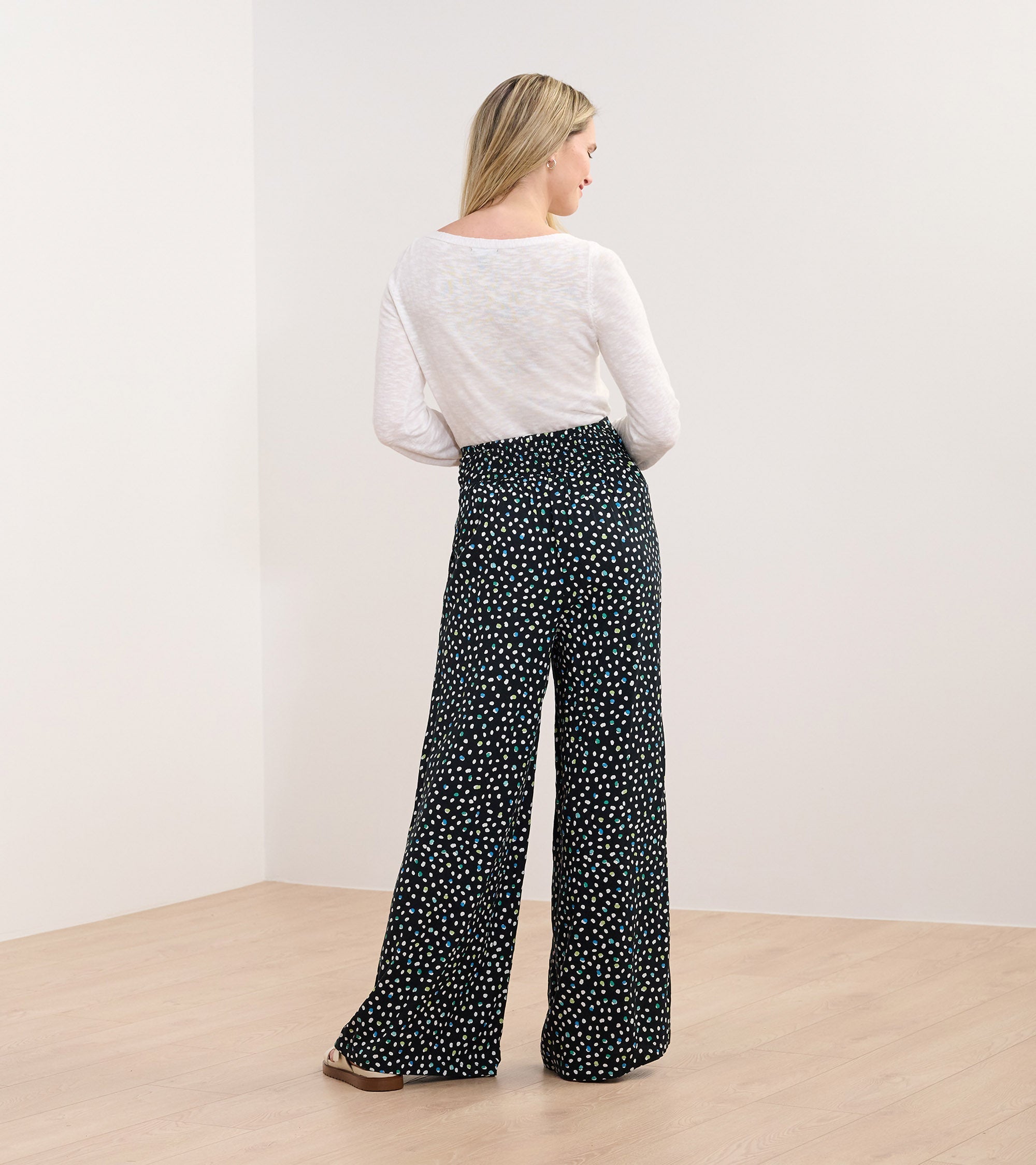 Belted Wide Leg Pants - Multi Dots | Hatley For Women