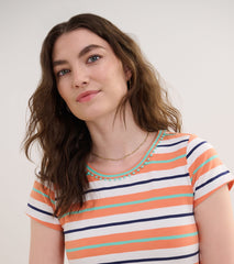 Cici A-Line Dress - Melon Stripes | Hatley