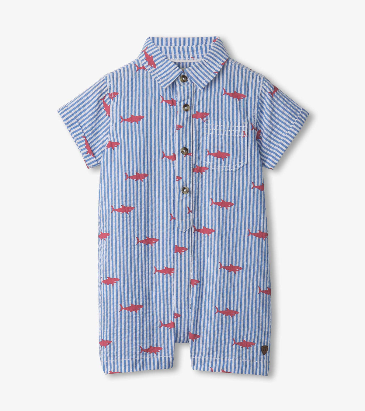 Baby & Toddler Boys Shark Silhouette Woven Romper | Hatley