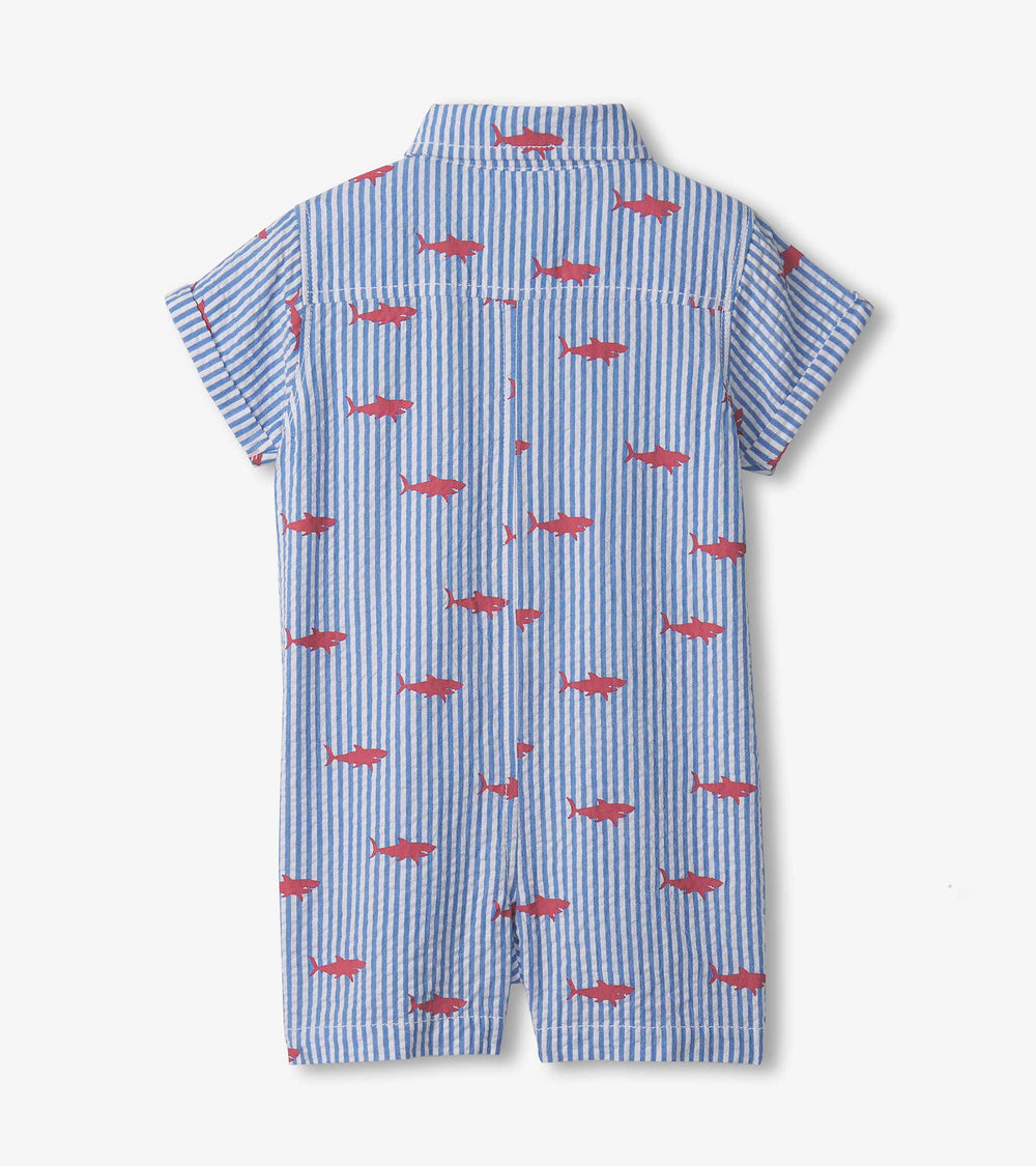Baby & Toddler Boys Shark Silhouette Woven Romper | Hatley