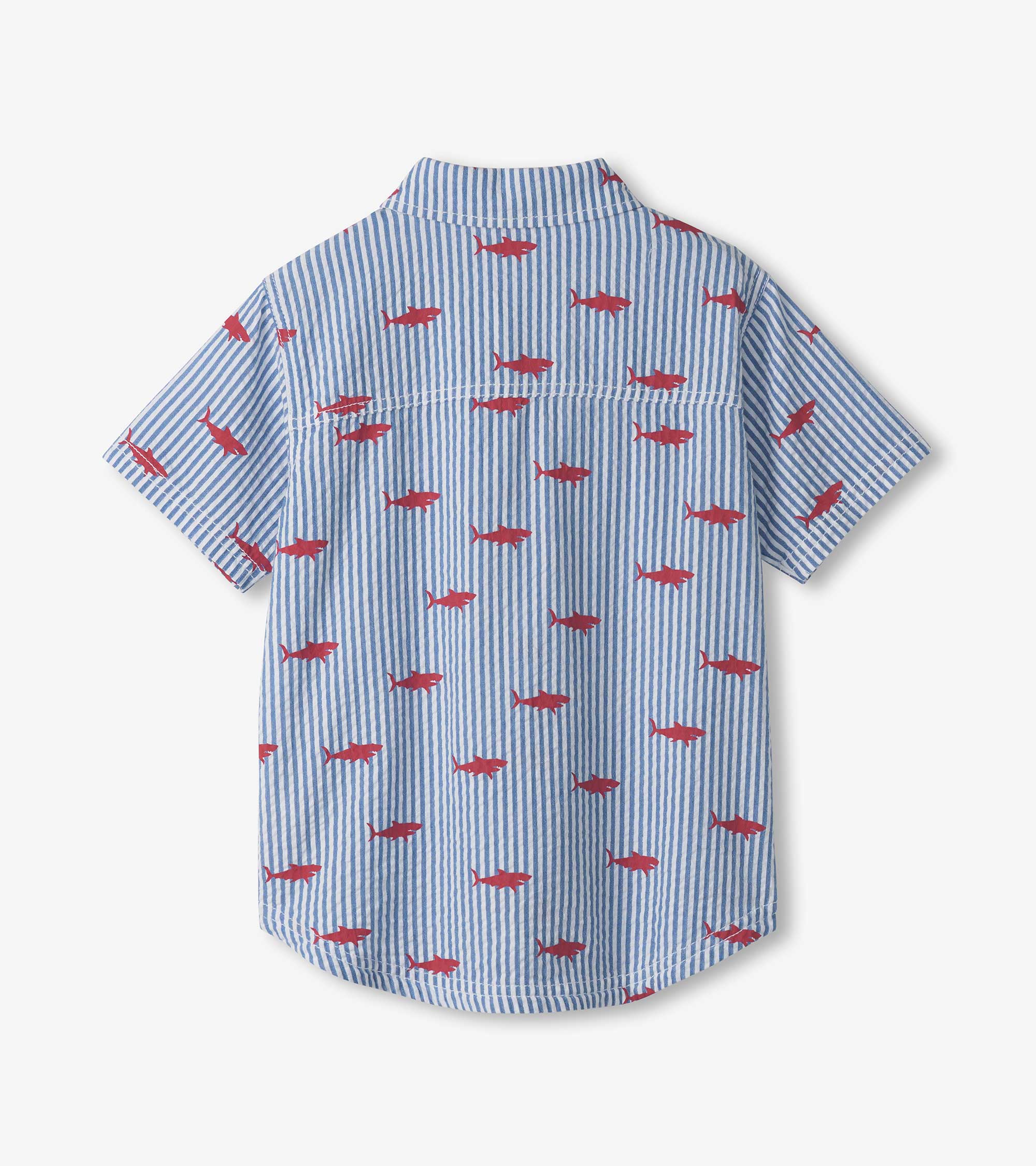 Boys Shark Silhouette Button Down Shirt | Hatley Outlet Boys