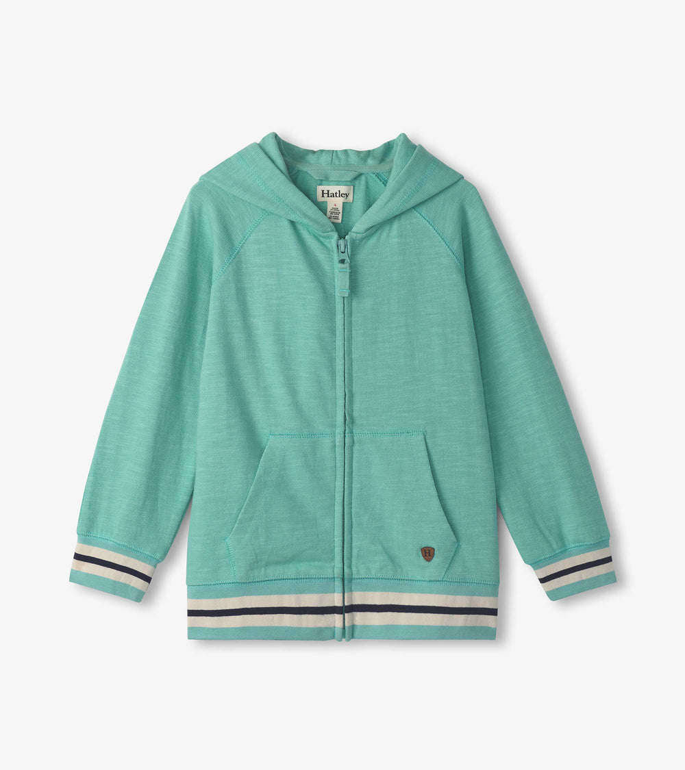 Boys Nile Blue Zip-Up Hoodie | Hatley Outlet Boys