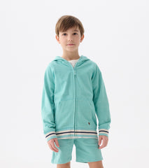 Boys Nile Blue Zip-Up Hoodie | Hatley Outlet Boys