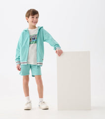 Boys Nile Blue Zip-Up Hoodie | Hatley Outlet Boys