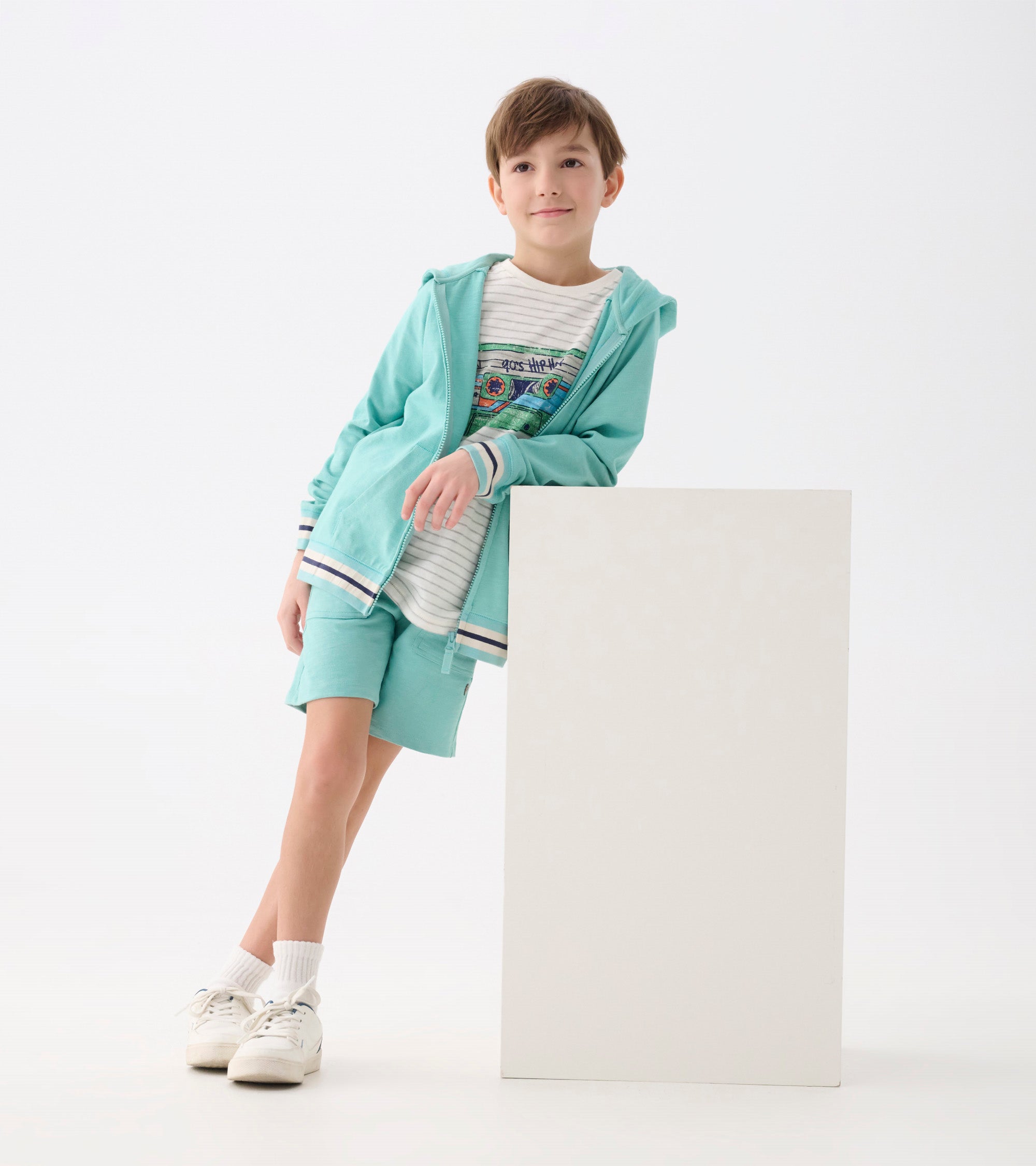 Boys Nile Blue Zip-Up Hoodie | Hatley Outlet Boys