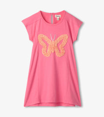 Girls Pink Butterfly A-Line Panel Dress | Hatley For Girls