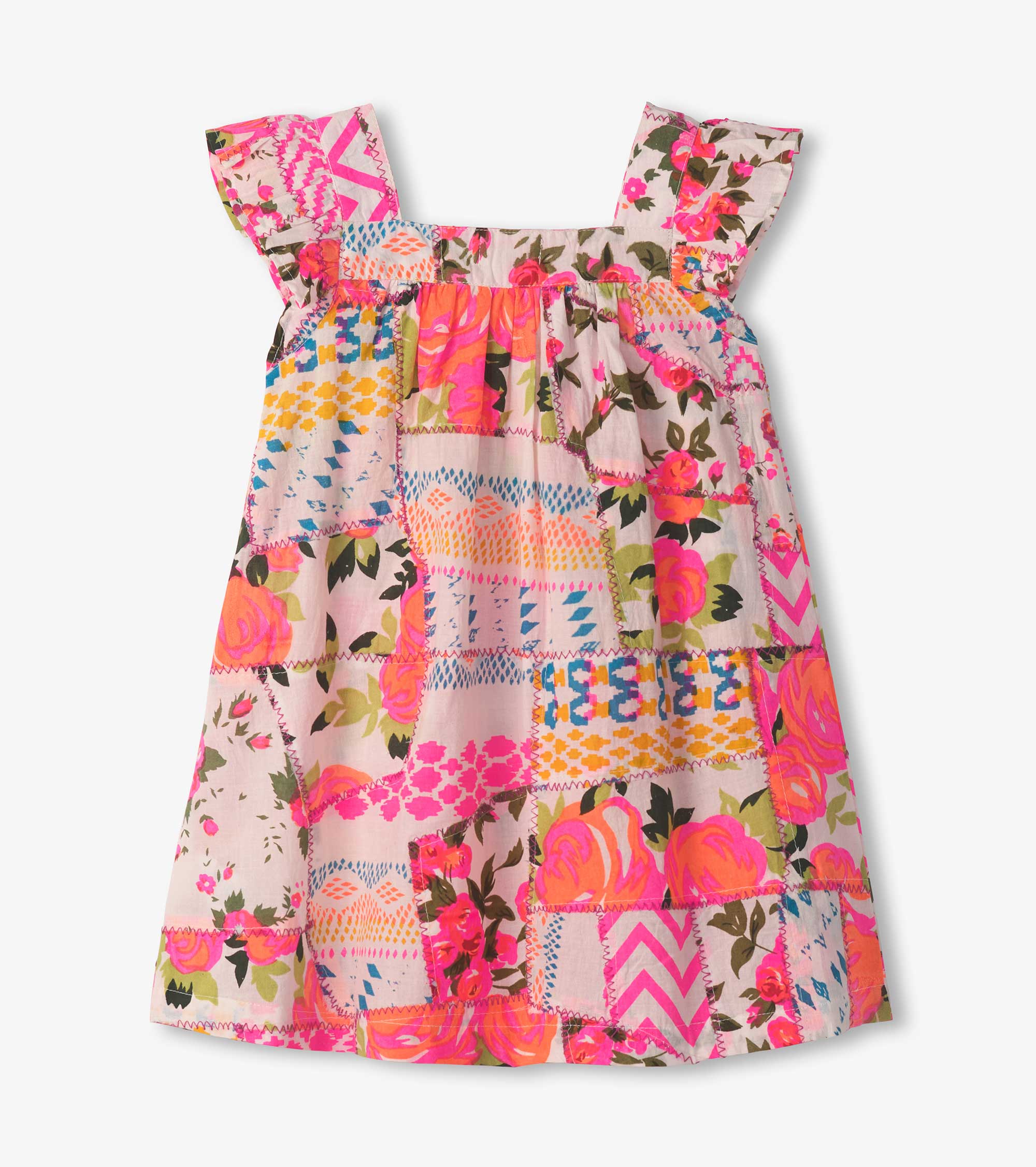 Girls Floral Patchwork Flutter Puff Dress | Hatley US Girls