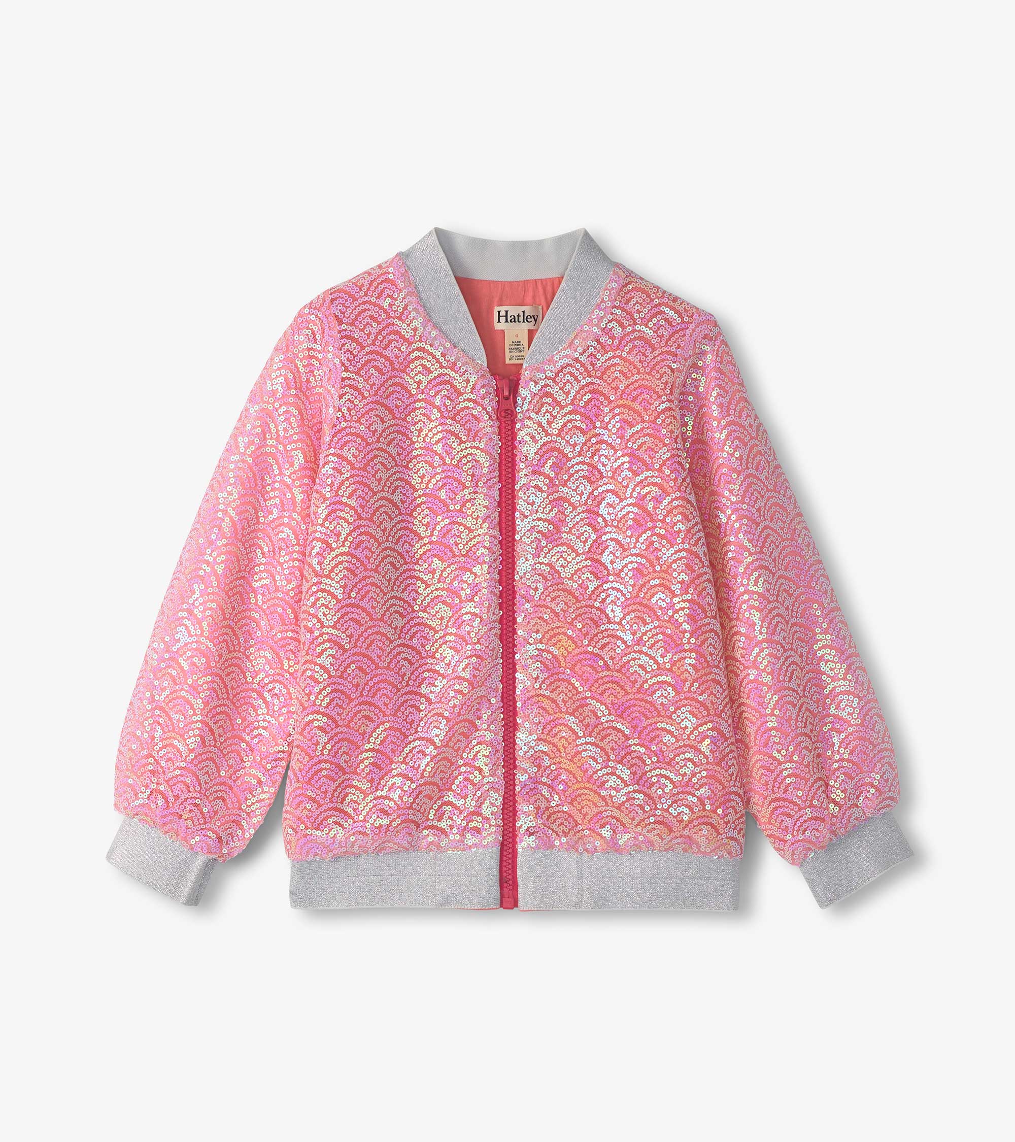 Girls Pearl Mermaid Sequined Bomber Jacket | Hatley Onsale Girls