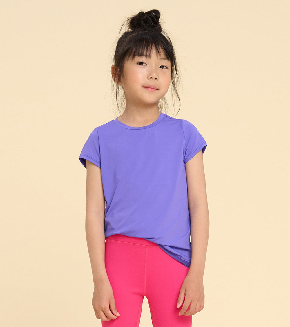 Girls Purple Mesh Trim T-Shirt | Hatley For Girls