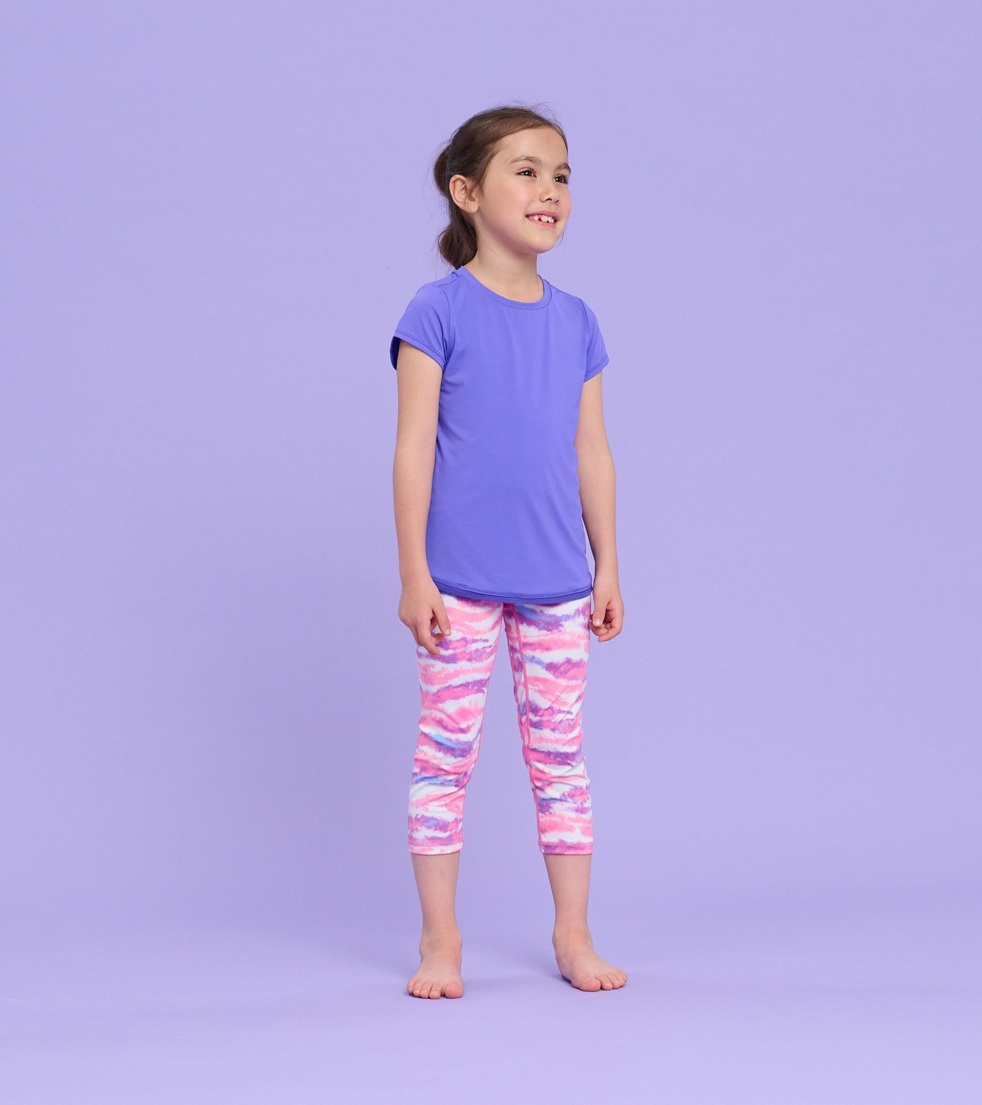 Girls Purple Mesh Trim T-Shirt | Hatley For Girls