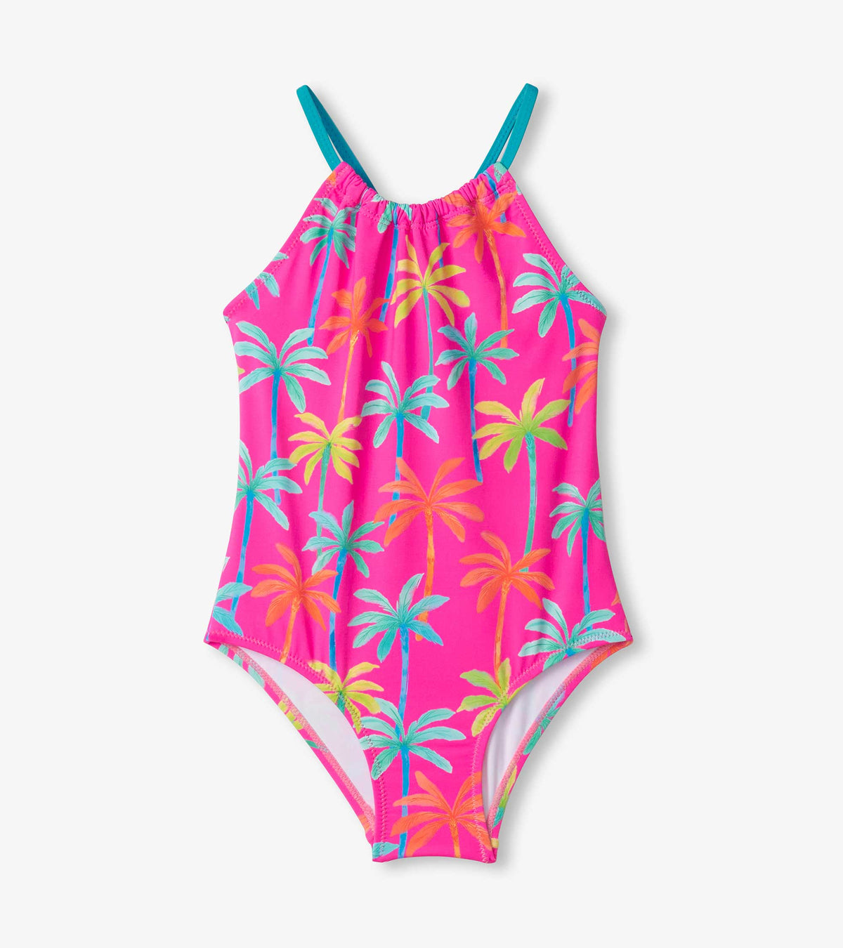 Girls Printed Palms Gather Front Swimsuit | Hatley Girls