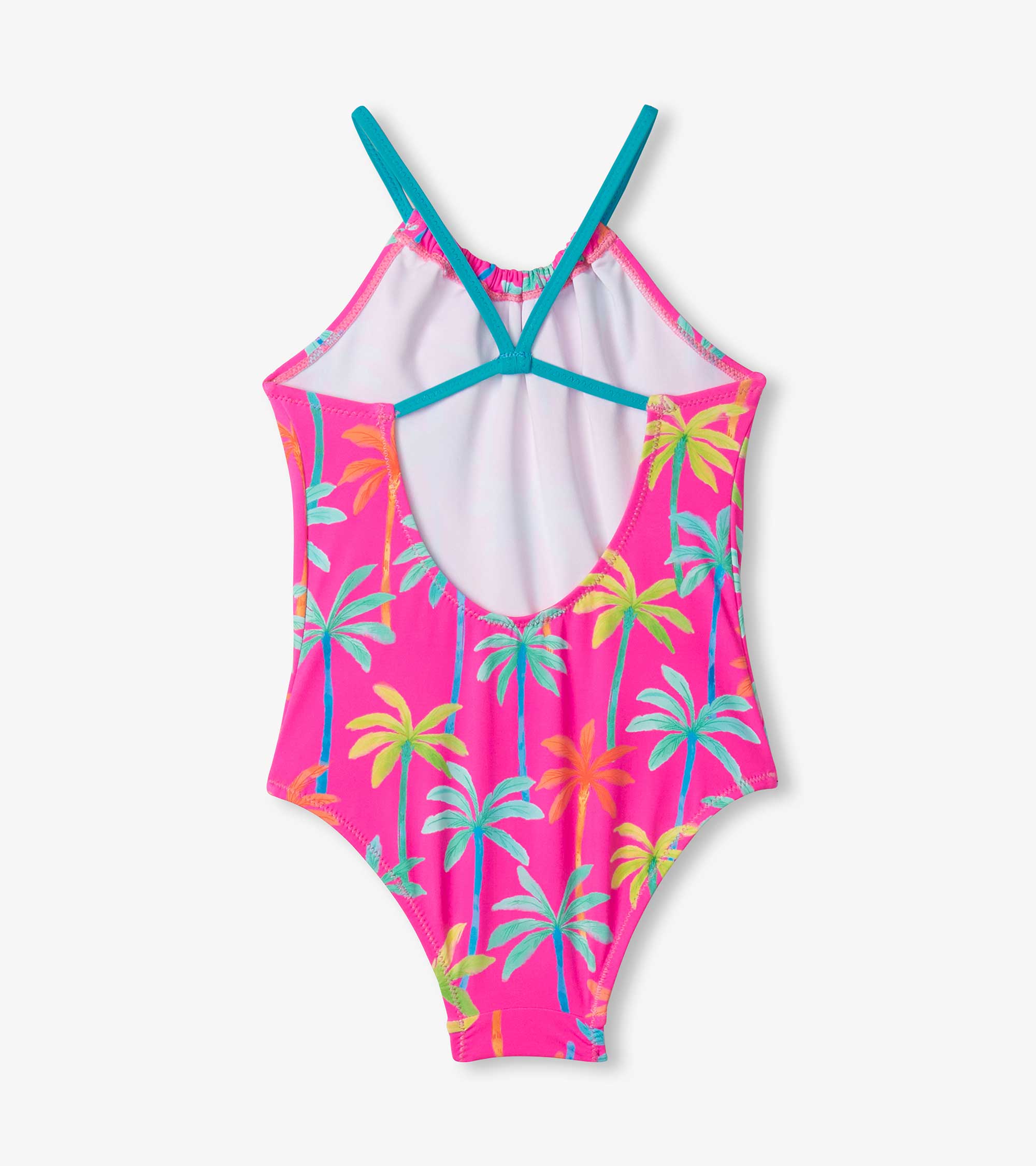 Girls Printed Palms Gather Front Swimsuit | Hatley Girls