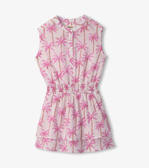 Girls Palm Trees Smocked Waist Dress | Hatley Girls