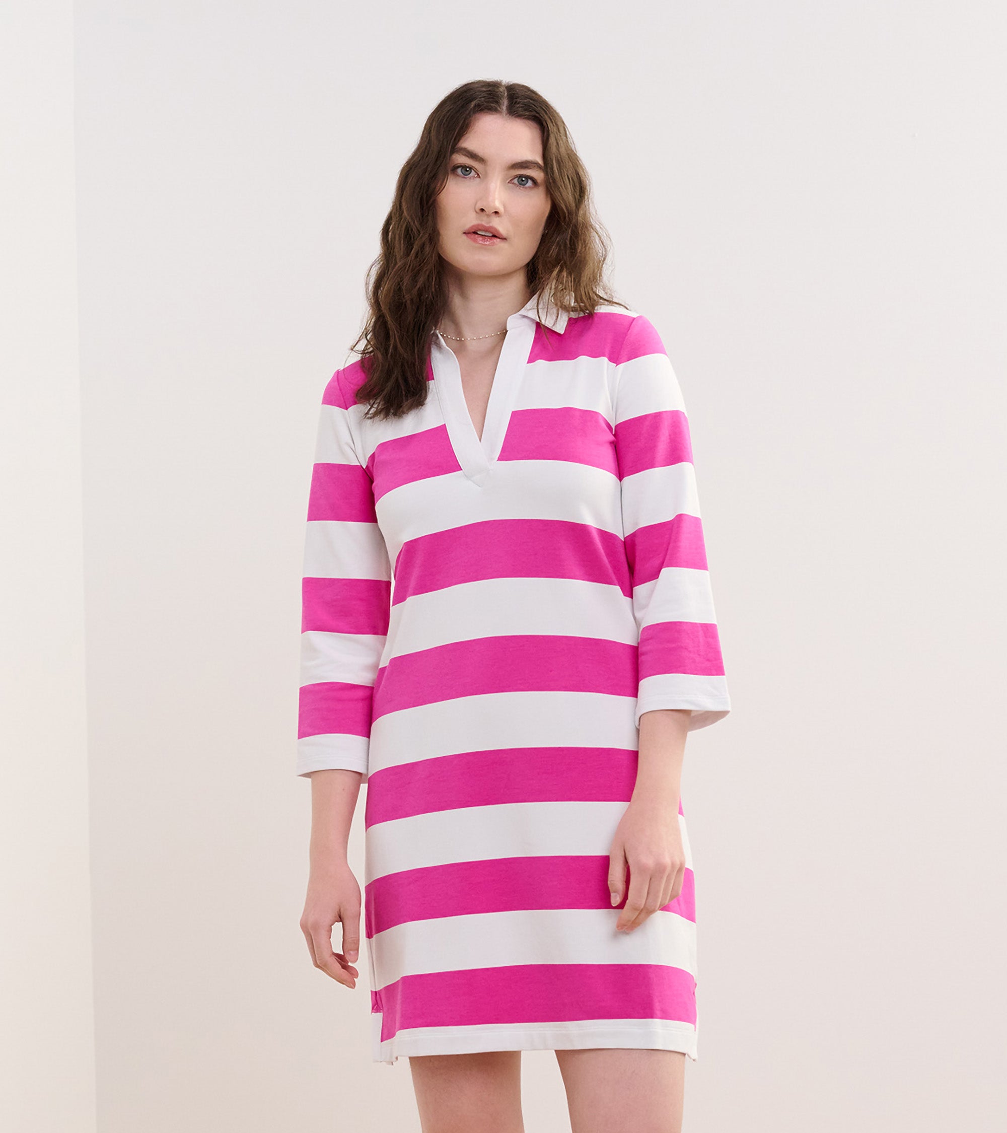 Taylor Dress - Preppy Pink Stripes | Hatley Women