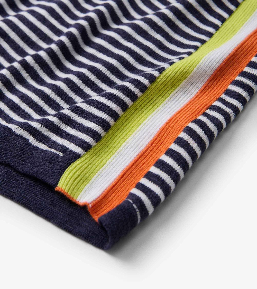 V-Neck Knit Tee - Patriot Blue Stripes | Hatley Discount Women