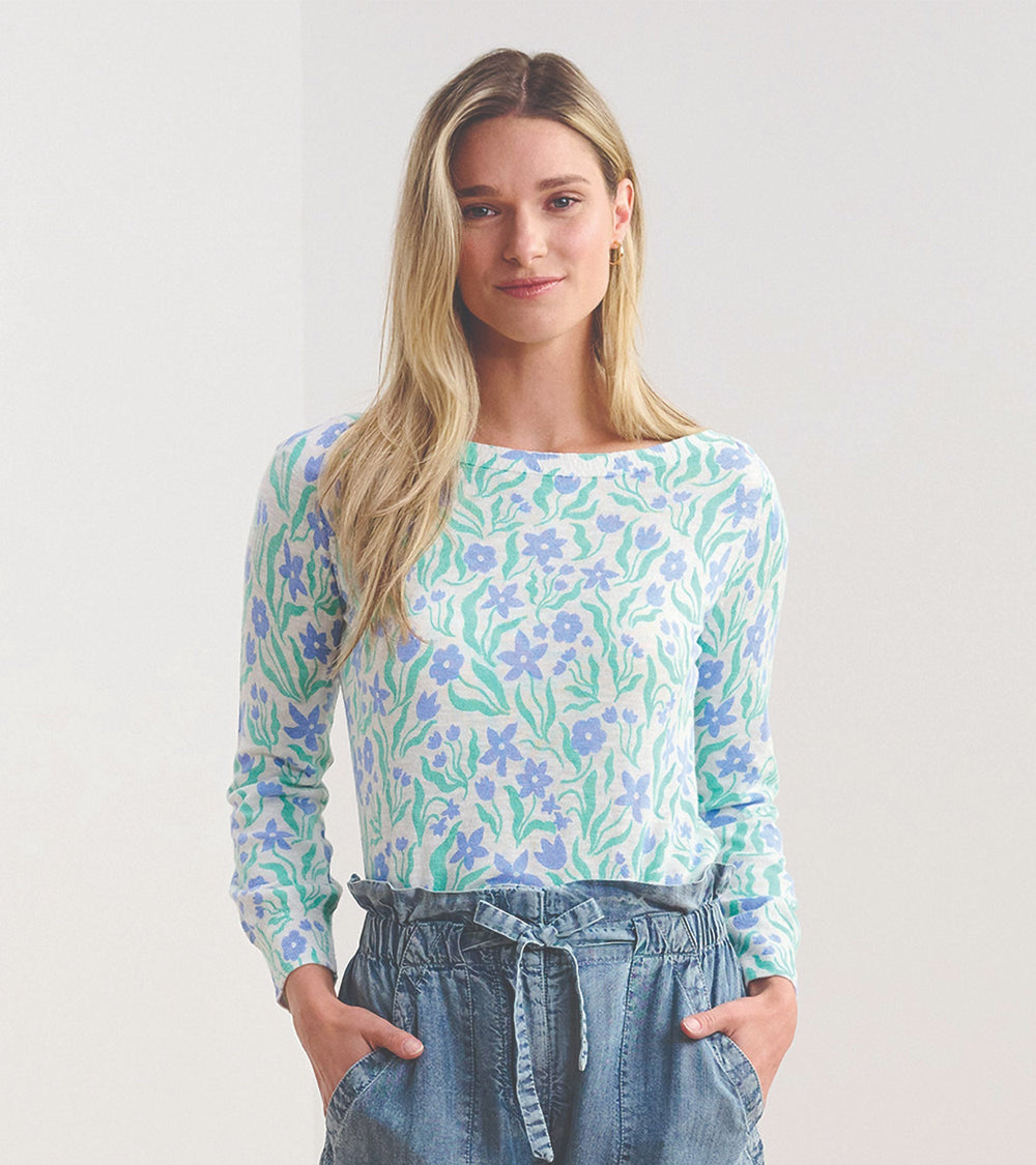 3/4 Sleeve Knit Breton - Painted Flowers | Hatley Sale Women