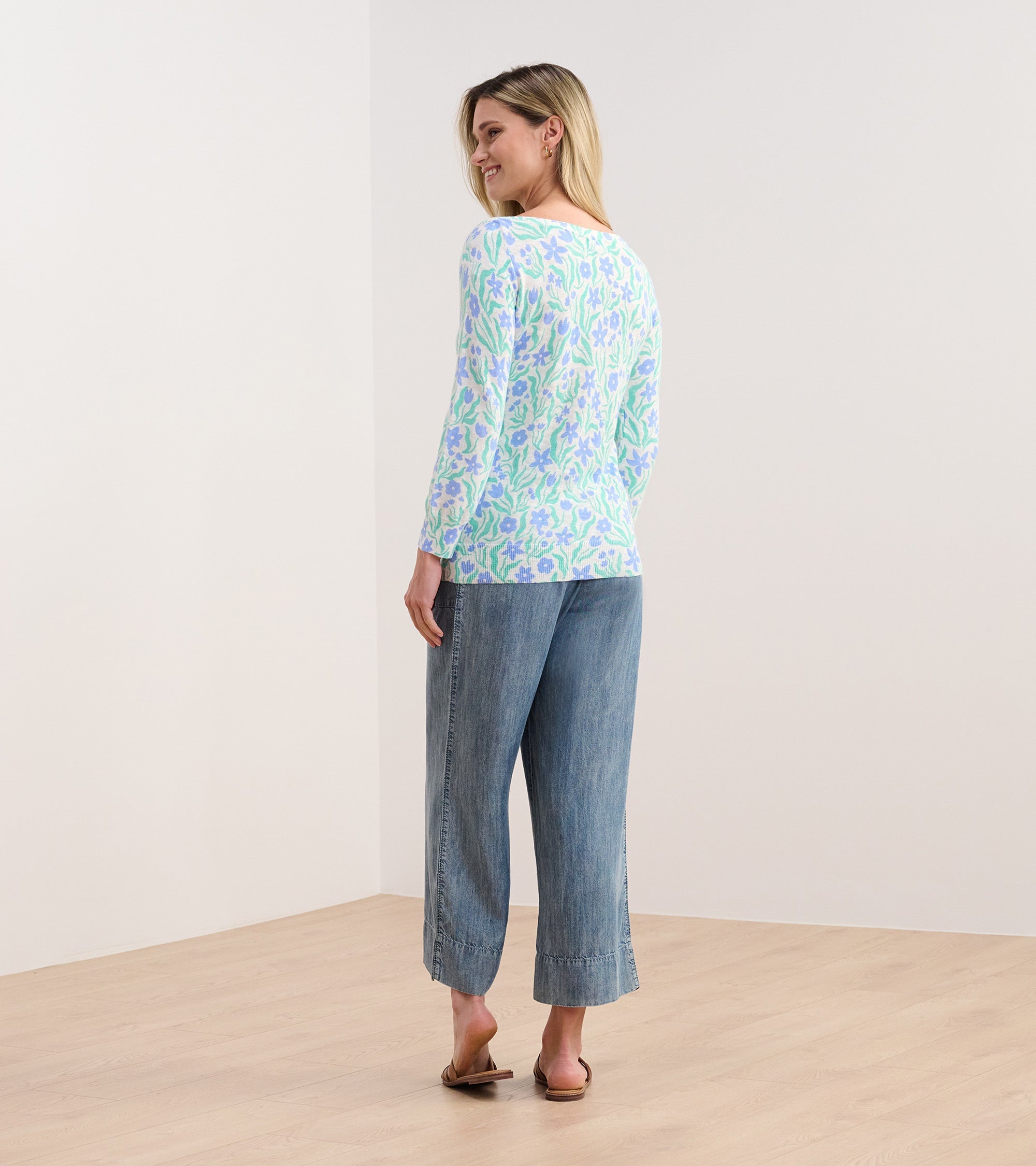 3/4 Sleeve Knit Breton - Painted Flowers | Hatley Sale Women