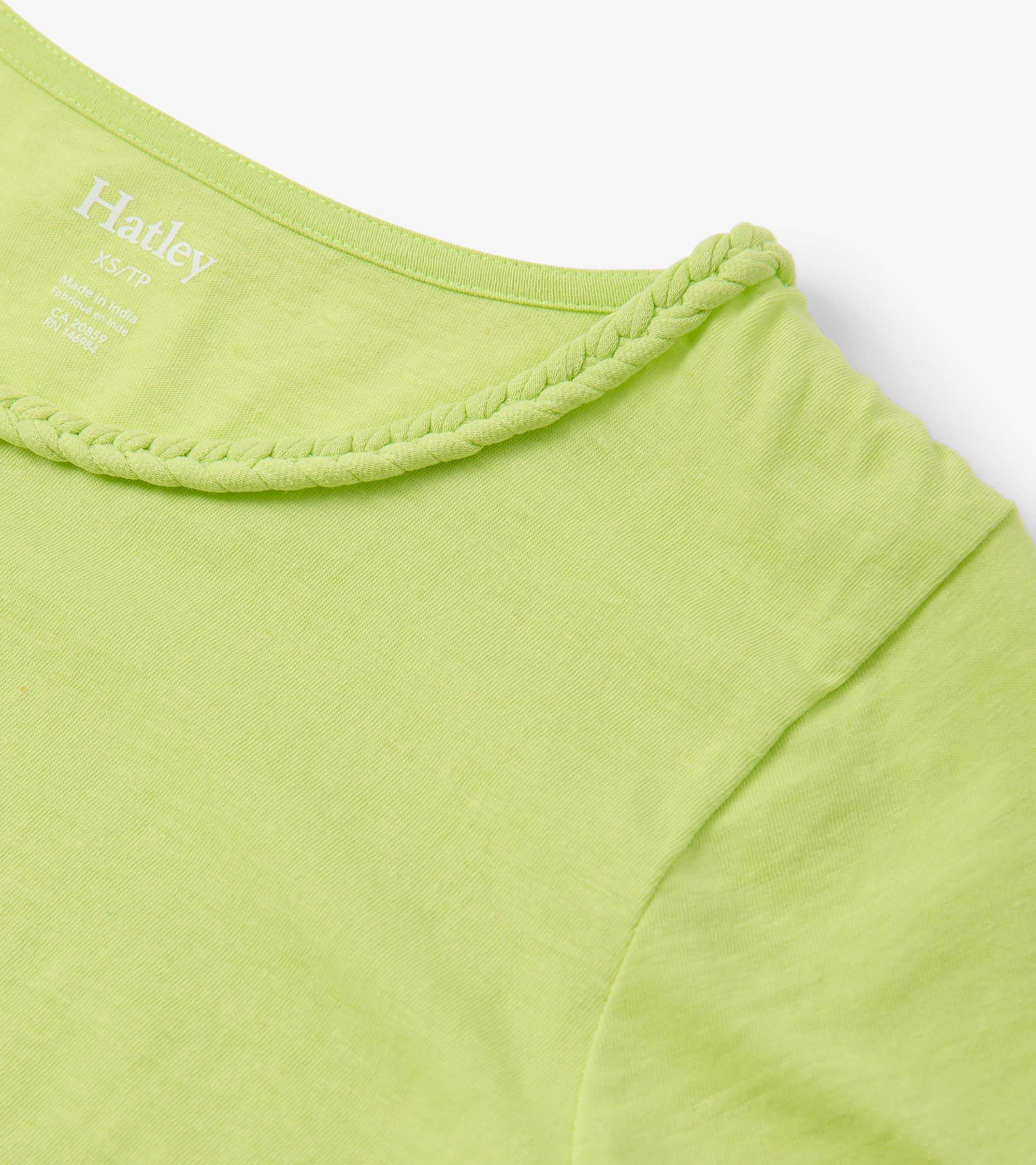 Braided Neck Tee - Sharp Green | Hatley