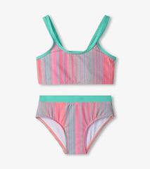 Girls Shimmer Stripe Bikini Set | Hatley For Girls