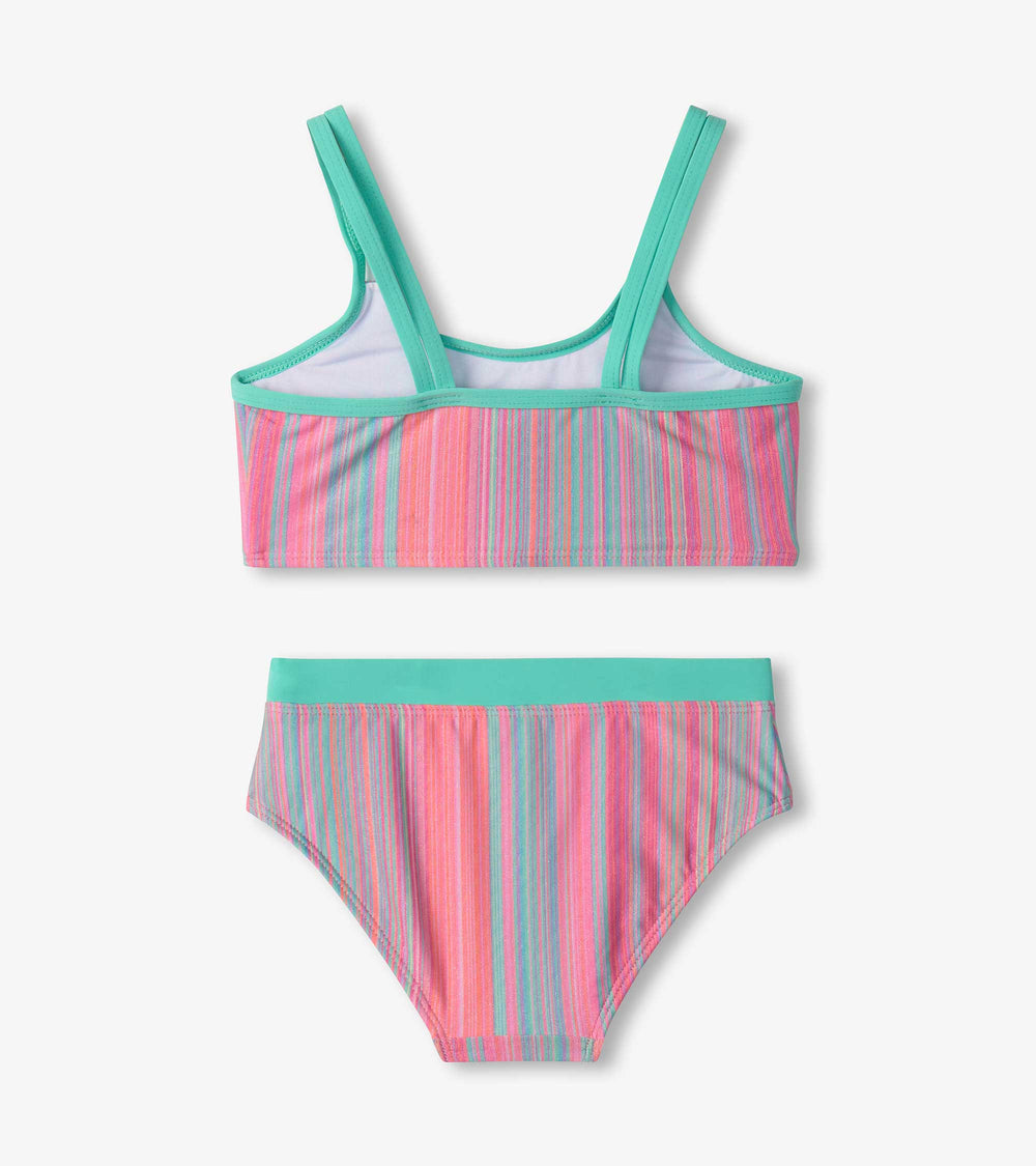 Girls Shimmer Stripe Bikini Set | Hatley For Girls