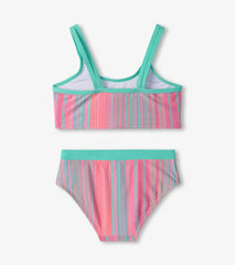 Girls Shimmer Stripe Bikini Set | Hatley For Girls